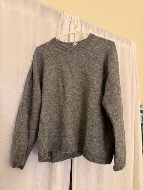 Arket Wool Blend Sweater in Grey